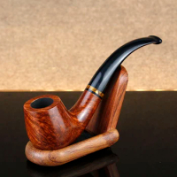 Top Quality Briar Wood Pipe 9mm Filter Classic Bent Smoking Tobacco Pipe Briar Pipe Smoking Accessory Gift Set