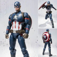 SHF Marvel Avengers Captain America PVC Action Figure Model Toys 16cm