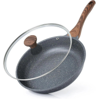 Non-Stick Frying Pan with Lid, Frying Pan for Eggs, Healthy Egg Pan, Chef's Use, Flat Bottom Pan, Co