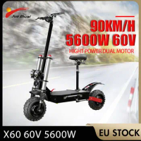 JUESHUAI X60 Electric Scooters Powerful 5600W Dual Motor Scooters Electric 11 Inch Off Road Adult E Scooters with Movable Seat