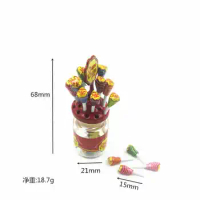 1set 6.5cm Mini CHUPA CHUPS Lollipops Candy cans model doll with 12 chupa lollipops 1:12 scale Flavour Bulk Lollies Jar