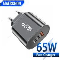 65W GaN Charger Tablet Laptop Fast Charger For Samsung Xiaomi Poco Redmi Realme iPhone Korean Specification Plugs Quick Charger