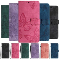 Butterfly Embossed Leather Case For TCL 403 405 406 408 40 SE 40 XL 40R 40X Wallet Flip Phone Cover For iPhone 15 Pro 14 Plus 13