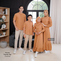 [READY STOCK] - Aruna Caramel Sarimbit Keluarga Lebaran Couple Family Set Premium