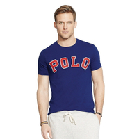 美國百分百【Ralph Lauren】T恤 男衣 RL 短袖 上衣 T-shirt Polo LOGO 寶藍 XS S號 F442