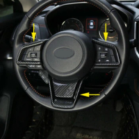 ABS Carbon Fiber Steering Wheel Switch Trims Cover for Subaru Forester Crosstrek XV 2018-2020