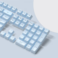 113 Key Blue Jelly Top Print OEM Profile Keycap Ice Crystal Translucent Key cap for Cherry MX 61 68 104 Mechanical Keyboard
