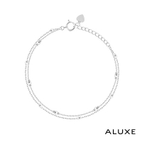 ALUXE 亞立詩 18K金 K金手鍊 小圓珠雙鍊 白金 BR0207
