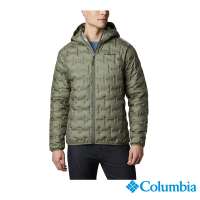 Columbia 哥倫比亞 官方旗艦 男款-Delta Ridge™Omni-Heat鋁點保暖羽絨連帽外套-軍綠(UWE09540AG/HF)
