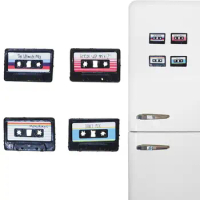 Refrigerator Magnets Cassette Tape Refrigerator Magnet 4pcs Retro Decorative Magnetic Sticker For Kitchen Office Home