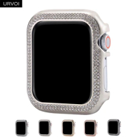 URVOI Cover for Apple Watch series 9 8 7654 Aluminium alloy Case with Rhinestone Shiny metal bumper for iWatch protector 40 41mm