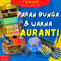 Pakan Channa Auranti Premium Maggot Kering Udang Pelet Warna Bunga Channa Tendo
