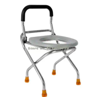 60 Toilet seat for the elderly, pregnant women, patients, foldable stainless steel commode for the elderly, bath chair for the