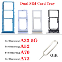 1Pcs For Samsung Galaxy A33 5G A52 A70 A72 Dual Sim Card + Micro SD Holder Slot Tray SIM Card Adapter