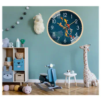 Wall Clocks Battery Operated Wall Decor Clock 8 Inch Non-Ticking Simple Modern Round Clock Non-Ticking Wall Decor Clock Battery