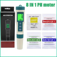 New 8 IN 1 Ph Meter Digital Water Quality TDS/EC/PH/ORP Temp Meter Analysis Instruments Hydrogen-rich Drinking Water Tester