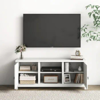 TV cabinet for 65 inch TV, entertainment center with storage and open shelves 57 inches deep x 18 inches wide x 15 inches high
