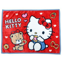 小禮堂 Hello Kitty 圓角毛毯披肩 單人毯 薄毯 蓋毯 70x100cm (紅 餅乾)