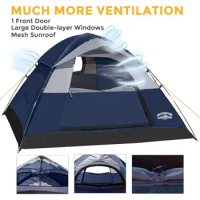Easy Setup for Camp Outdoor Naturehike Tent 2/4/6 Person Family Dome Tent with Removable Rain Fly Cool Camping Gear