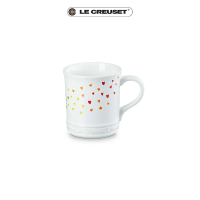 【Le Creuset】瓷器馬克杯 400ml(繽紛愛心白-無盒)