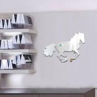 Cartoon Horse Acrylic Wall Mirror Sticker Self Adhesive Wall Sticker for Home Decoration