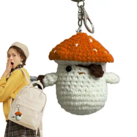 Crochet Beginner Kit Cute Pirate Mushroom Crochet Keychain Beginner Crochet Kit Handmade Key Charm Crochet Animal Kits For Kids