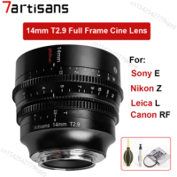 7artisans 14mm T2.9 Full Frame Large Aperture Manual Spectrum Cine Lens For Sony E Nikon Z Leica L SIGMA FP Canon RF R5 Cameras