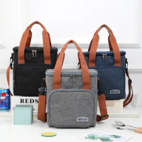 Large Capacity Lunch Bags Waterproof Nylon Picnic Shoulder Bag Food Lunch Box Storage Ice Bag Tote School Kids Bento Pouch New