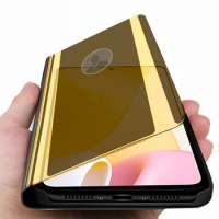 Mi 12lite Case Smart Mirror Flip Phone Cover For Xiaomi 12 Lite 5G mi12 light 6.55'' Magnetic Stand Book Shell Shockproof Coques