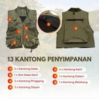 Deukio Rompi Pancing Fishing Vest Quick Dry Jacket XL - GDS09