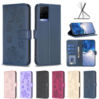 Wallet Flip Case Cover For VIVO Y33s Y51s Y21s Y51 2020 Y20 Y11 Y15 Y12 Y17 Y21 2021 3D Lucky Grass Protect Phone Cases Card Bag
