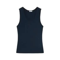 Loewe Anagram Tank Top Lightweight Ribbed Silk Deep Marine M Blue