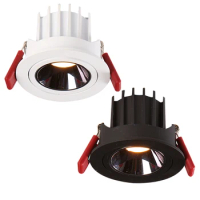 Dimmable Angle Adjustable Anti Glare Recessed LED Downlight 5w 7W 12W 15w 20w AC85-265V COB Ceiling Kitchen Living Room Indoor
