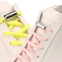 New Elastic No Tie Shoelaces Semicircle Shoe Laces For Kids and Adult Sneakers Shoelace Quick Lazy Metal Lock Laces Shoe Strings