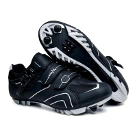 Cycling lock shoes for men and women, outdoor road sports shoes with reflective strips, mountain and
