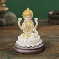 Hindu Goddess Lakshmi Statue Murti Laxmi Tabletop Ornament Lakshmi Figurine for Office Cabinet Living Room Desk Diwali Gift