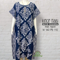 [Sinawang Group] Daster Wanita Baju Tidur Batik Kelelawar Jumbo Motif \CEMPAKA NAVY\" Bumil Non Busu