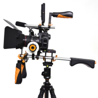YELANGU 5 in 1 DSLR Rig Kit Camera Shoulder Support Rig/Matte Box/Follow Focus/C Shape Bracket for Canon 5D Mark III 5D2 60D 70D
