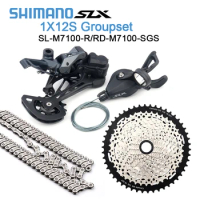 SHIMANO SLX M7100 12V Groupset M7100 Shifter Rear Derailleur CS 10-51T Cassette 11-46/50/52T flywheel CN Chain K7 1X12S Kit