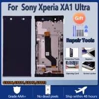 For Sony Xperia XA1 Ultra G3226 G3221 G3212 G3223 LCD screen assembly with front case touch glass,With repair parts LCD Display
