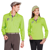 【Londa Polo】吸濕排汗中性版長袖POLO衫(P59661)亮綠色