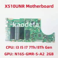 X510UNR Mainboard For ASUS X510URR X510UQ X510UA X510UF Laptop CPU: I3 I5 I7 7th/8th Gen GPU:N16S-GMR-S-A2 2GB 100% Test OK