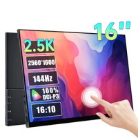 16 Inch 2.5K QHD 144hz Touchscreen Portable Monitor 2560x1600P 16:10 100%DCI-P3 550Nit Game Display For Laptop Switch PS4/5 Xbox