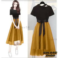 Goldie Shop Midi Dress Natal Vina 8 WARNA | Christmas Dress Anak Remaja | Pakaian Anak Natalan | Baj