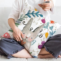 【HEAVEN 研紡枕所】數碼印花大耳兔系列抱枕套-45x45cm(抱枕套、靠墊套)