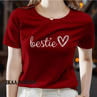 CODOVERSIZE WOMENS T-SHIRTS BUY 3 GET A FREE HEADSET BESTIE T-SHIRT/ SHORT-SLEEVED WOMENS T-SHIRT/ W