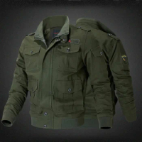 Men's Bomber Zipper Retro Jacket Autumn Army Tactics Jacket Coat Men Casual Flight Cotton Jacket Windbreaker Men Clothing New