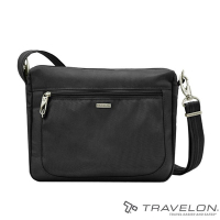 【Travelon】CLASSIC防盜斜側包(21X26X6cm)/.側背包.單肩包.隨身包_TL-43115-1 黑