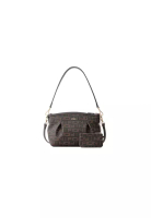 FION FION Monogram PVC with Leather Crossbody and Shoulder Bag