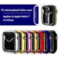 Electroplated PC+hollowed out suitable for Apple Watch protective case 38mm42mm40mm44mm41mm45mm for iwatch protective case